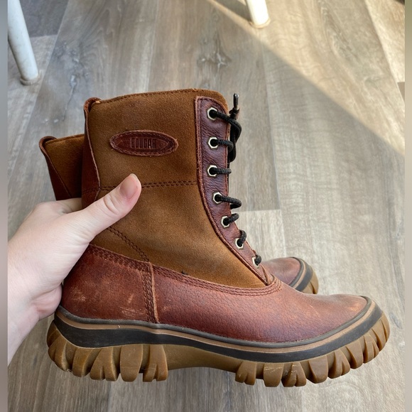 Vintage Cougar Corvair Leather & Suede Chunky Heel Boots - Picture 1 of 8